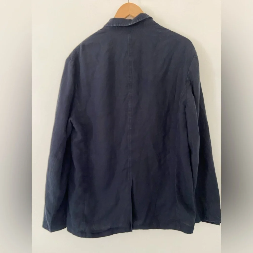 Vince Navy Relaxed 100% Hemp Blazer Coastal Resort Summer Jacket Sports Coat M